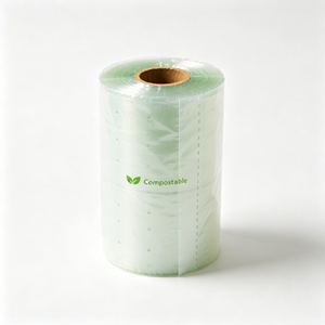 Rollo de Película Plástica Compostable Transparente con Hojas Perforadas e Impresión Personalizada - Product Image 1