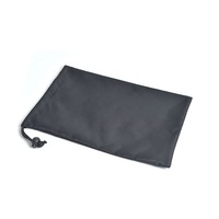 Sac de rangement en nylon noir avec logo imprimé sur mesure, sac de rangement en nylon polyester avec fermeture à glissière