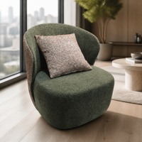 Fauteuil d'appoint capitonné à dossier ailé, structure métallique moderne et luxueuse, le plus vendu, avec garantie de 2 ans, pour salon, maison, hôtel, salle de séjour