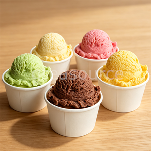 ชุดโมเดลที่ตักไอศกรีมพลาสติกสีสันสดใส ถ้วยกระดาษสีขาวสำหรับเจลาโต้จำลอง ของตกแต่งหน้าร้านขนมหวาน สำหรับถ่ายภาพอาหาร - Product Image 3
