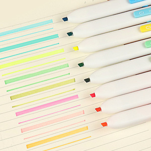 Highlighter <b>Pen</b> Small Square Core Soft Tip Push Activated Single Tip Marking <b>Pen</b> For Student Journal F0601 - Product Image 1