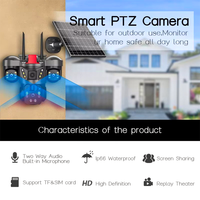 Caméra extérieure intelligente solaire QL21 PTZ à 3 écrans, surveillance solaire WiFi, caméra solaire AOV 4G/WIFI, application V380