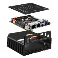 Barato Industrial Mini PC sin ventilador Intel Celeron N3050/N3700/J4125 Dual Nics RJ45 4K Dual Lan Mini ordenador DDR4 RAM 24x7 AU/US/EU