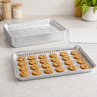 Prix d'usine, vente en gros : Plaques de cuisson jetables pour fours de boulangerie, 1/2 et 1/4, en aluminium de qualité alimentaire, peu profondes, pour biscuits
