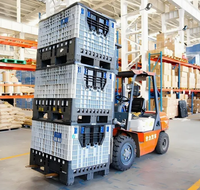 Palette en plastique pliable et empilable pour le transport de fruits, robuste et de qualité professionnelle, pour la logistique et le stockage alimentaire en gros.