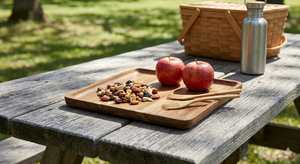 Wooden Rectangle Serving <b>Platter</b> Solid Minimalist Design Durable Plate for Kitchen Use - Product Image 4