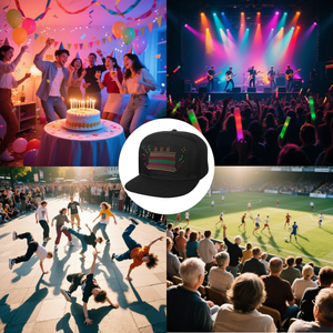 Casquette de baseball unisexe avec écran LED programmable par application Bluetooth rechargeable par USB, panneau d'affichage de messages défilants, style hip-hop streetwear snapback - Product Image 3