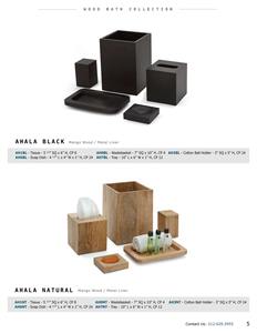 Juego de Baño Ecológico de Madera, Dispensador de Jabón y Loción, Caja de Pañuelos, Papelera, Jabonera, Portaescobillas - Product Image 3