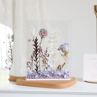 Boîte de présentation en acrylique avec couvercle transparent - Cadre polyvalent pour fleurs séchées, idéal pour les créations DIY, centre de table et décoration de cadeaux - Fabriqué en Chine