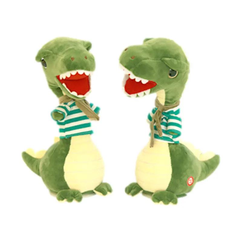 Mainan dinosaurus bernyanyi bicara kualitas tinggi, mainan boneka hewan dinosaurus elektronik interaktif dengan musik berbicara untuk hadiah anak-anak