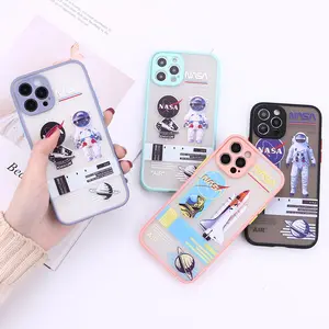 Hot Sale Niedliche Graffiti Astronaut Raketen muster Handy hülle für iPhone 13 IMD Cartoon NASA Cover für iPhone 12/11/7/8/X/XR/XS/MAX