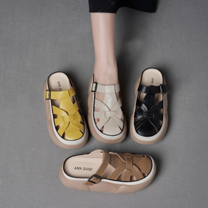 Sandalias de tacón con correa de cuero suave con tacón alto de 5cm - Product Image 1