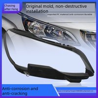 Pour Peugeot 4008 5008 16-19 Cache-phare transparent en PC, coque de phare halogène/xénon, lentille de phare pour modèles bas de gamme