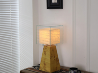 Lampe de table moderne en bois et verre, lampe de chevet LED pour chambre à coucher, salon