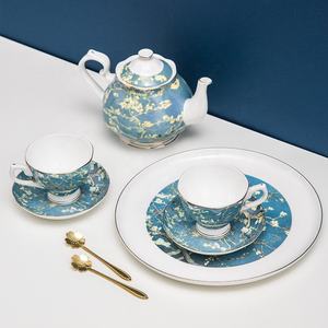 Van Gogh Pintura al óleo Almendro Flor Árbol Té DE LA TARDE Cerámica Hueso China Juego de café Caja de regalo - Product Image 6
