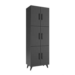 Armario de Cocina Nehir Gris Antracita de 6 Puertas, Mueble de Almacenamiento Multiusos para Baño - Product Image 5