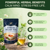 Thé anti-stress 6 herbes super apaisantes, mélange épicé sans caféine avec racine de réglisse, gingembre et cannelle, naturellement sucré