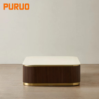 Table basse carrée en bois brun rétro, mobilier de salon moderne et minimaliste, bois massif, écologique, durable, sans formaldéhyde