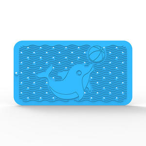 Tapis de bain en silicone antidérapant pour douche, motif animal, avec texture massante et trous de drainage, pour bébés et enfants - Product Image 1