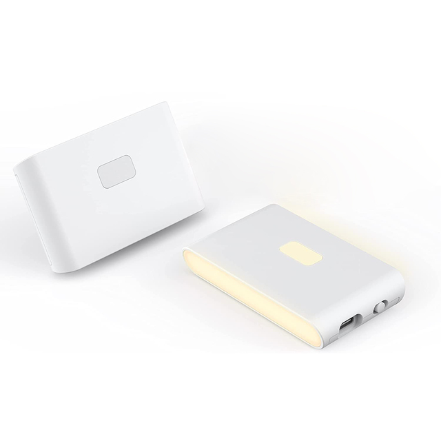 Rechargeable Battery Mini Motion Sensor Night Light Warm White LED Stick-On Closet Light With Dusk to Dawn Sensor
