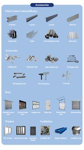 Un gran <span class=keywords><strong>cobertizo</strong></span> con 6 m de altura, 20 m de longitud y 14 m de ancho, con 2 puertas enrollables, 2 puertas de entrada y 6 ventanas - Estructura de Acero Peb - Product Image 3