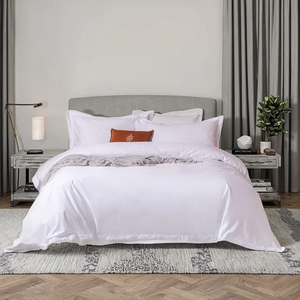 All'ingrosso stile semplice bianco Hotel lenzuola King <span class=keywords><strong>Size</strong></span> lenzuola di cotone tessuto biancheria da letto <span class=keywords><strong>Set</strong></span> di biancheria da letto per alberghi - Product Image 3