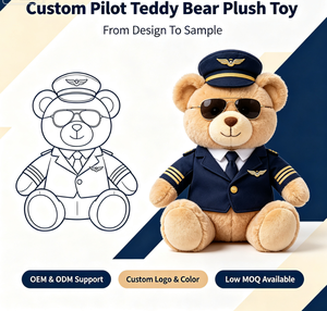 Oso <span class=keywords><strong>de</strong></span> Peluche Piloto OEM ODM Directo <span class=keywords><strong>de</strong></span> Fábrica, Juguete <span class=keywords><strong>de</strong></span> Peluche con Logotipo Personalizado, Muñeco <span class=keywords><strong>de</strong></span> Peluche Suave <span class=keywords><strong>de</strong></span> <span class=keywords><strong>Capitán</strong></span> para Regalo o Decoración - Product Image 1