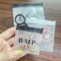 Kantong Penyimpanan Resleting Transparan Mini dari EVA/PE/PVC 8*8cm yang Dapat Digunakan Kembali untuk Anting, Kalung, Gelang