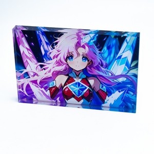 Hanxin blok akrilik seni abstrak, koleksi penggemar Anime kotak OEM grosir kartun Anime bata akrilik kustom