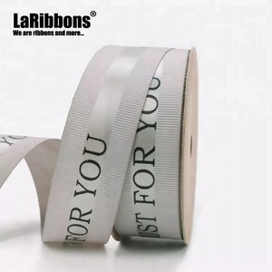 Eco-Friendly Polyester/Cotton Double Face Printed Grosgrain <b>Ribbon</b> 1-1/2 Inch Navy Blue Roll for Gift Packaging - Product Image 4