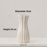 Vase à fleurs en céramique minimaliste de style européen Roses hydroponiques fraîches/séchées Arrangement de roses blanches Simple décoratif ornemental