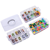 Boîte De Rangement en plastique pour les Arts et L'artisanat, Jouet, Fusible Perles Washi T 3-Empilable Boîte de Conteneur de Stockage avec 30 Compartiments