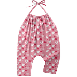 Combinaison Bébé en Soie Lactée Imprimée à Bretelles, Sans Manches, Style Sarouel, Personnalisable avec Impression Intégrale, Tenue d'Été Une Pièce pour Nourrisson - Product Image 1