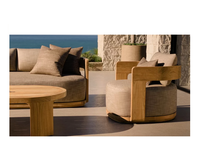 2024 nouveauté extérieur canapé en teck ensemble meubles de jardin ensembles chaise longue de patio nuage canapé table chaise basse transat villa Bali lit