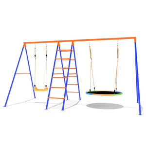 Balançoire en fer pour enfants, double balançoire extérieure pour 2 personnes, multifonctionnelle, pour les jardins d'enfants, la maison, la communauté, les terrains de jeux - Product Image 1