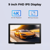 Lecteur stéréo de voiture sans fil de 9 pouces avec écran IPS 2.5D lecteur portable de navigation GPS avant arrière 1080P