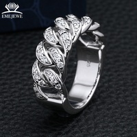 EMEJEWE S925 Argent Homme Classique Mariage Déclaration Moissanite Pavé Chaîne Entrelacée Finition Polie Bijoux Personnalisés OEM