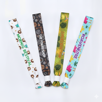 Bracelet en tissu polyester personnalisé avec logo imprimé, écologique, pour événements, avec fermeture unidirectionnelle, vente en gros