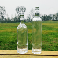 Bouteille de luxe en alliage d'aluminium, finition à vis Unique, antique à porter au dessus du cou, forme spéciale, vide, whisky transparent, 750 ml, 1 pièce