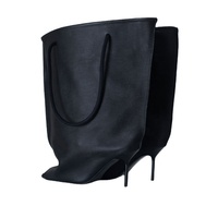 Bottines à talon haut pour femmes, bout pointu, mi-mollet, super grandes, hauteur mi-cuisse, largeur confortable, talons fins, chaussures amples