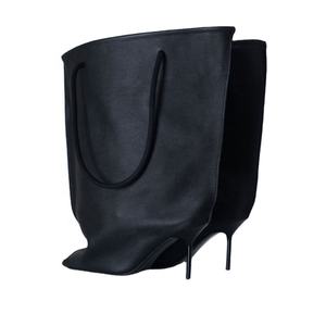 Bottines à talon haut pour femmes, bout pointu, mi-mollet, super grandes, hauteur mi-cuisse, largeur confortable, talons fins, chaussures amples - Product Image 2