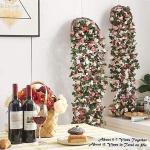 圣诞万圣节家用空调水管仿真玫瑰藤婚礼拱形牡丹花藤装饰 - Product Image 3
