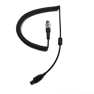 Câble d'alimentation enroulé GX16-4 broches mâle vers USB-A 4C 24AWG 4 broches Prise d'aviation Câble spiralé pour programmation PLC CNC - Product Image 2