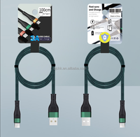 Câble USB Type-C en nylon bleu 6A à charge rapide pour téléphones