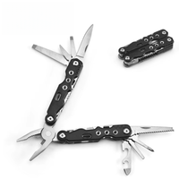 Pince multifonction pliable en acier inoxydable 19-en-1 pour survie et camping, avec tournevis, ouvre-bouteille, lame et dénudeur de fils