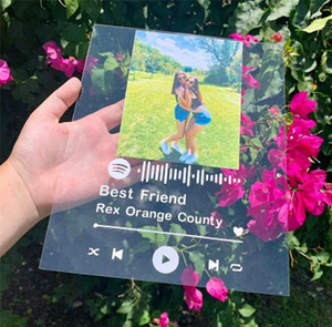 Impresión UV personalizada transparente acrílico música canción álbum foto placa signo acrílico canción placa para tienda de regalos - Product Image 5