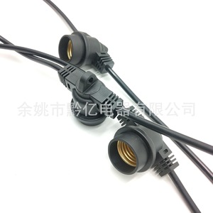 Cable de Alimentación para Portalámparas E27, IP65 Impermeable para Uso en Exteriores, Cable de PVC SJTOW con Extremo Desnudo - Product Image 1