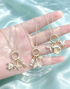 Ocean-themed Jewelry Accessories Zircon Jewelry Styles Link <b>Chain</b> Design Small Pendant Necklace - Product Image 6