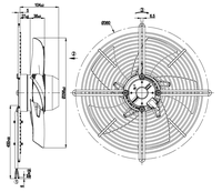 Ventilador Axial de Refrigeración para Condensador S2E300-BP02-31 300mm M2E074-DF 1~230V 230W 1.1A 2700RPM 3410m3/h