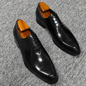 High-quality Handcrafted Men's square Oxford <b>Shoes</b> Genuine Leather Anti-slip Suitable for Formal Gatherings Business Occasions. - Product Image 6